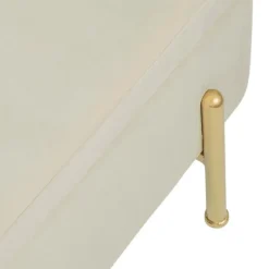 Banc coffre 2 places en velours et piétement or - NINA