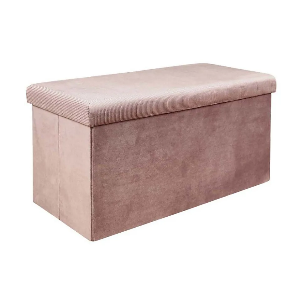 Banc coffre de rangement velours côtelé Giullia