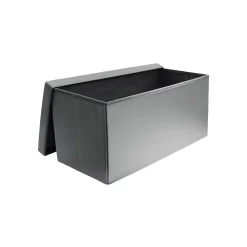 Banc coffre de rangement en polyuréthane Zoé Gris
