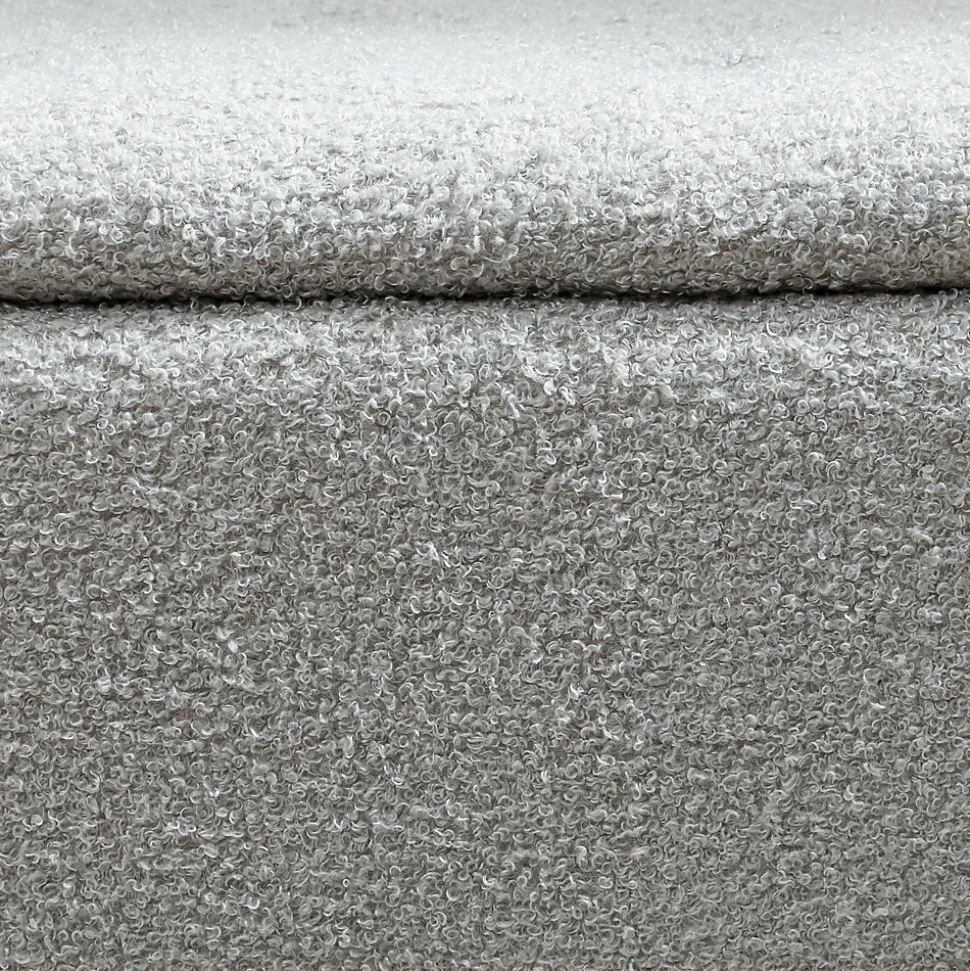 Banc coffre de rangement surface effet cachemire pieds bois gris