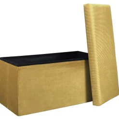 Banc coffre de rangement velours côtelé Giullia