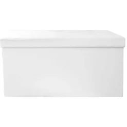 Banc coffre de rangement en polyuréthane Zoé Blanc