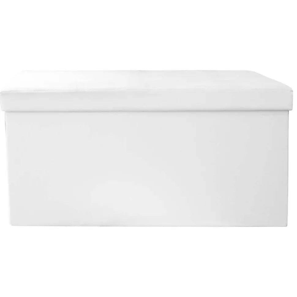 Banc coffre de rangement en polyuréthane Zoé Blanc
