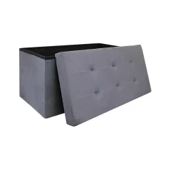 Banc coffre de rangement en suédine Lina