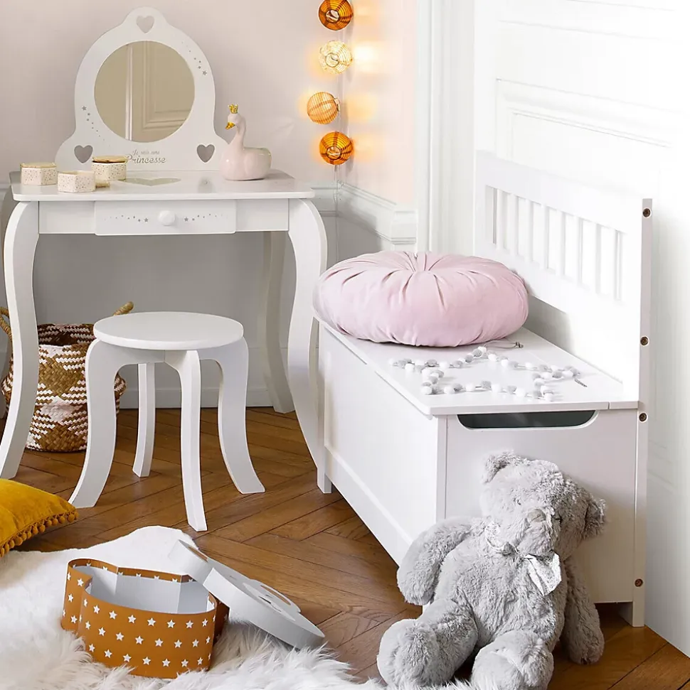 Banc coffre enfant blanc en bois - Atmosphera