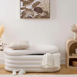 Banc coffre Giulia blanc 110x46cm - Atmosphera