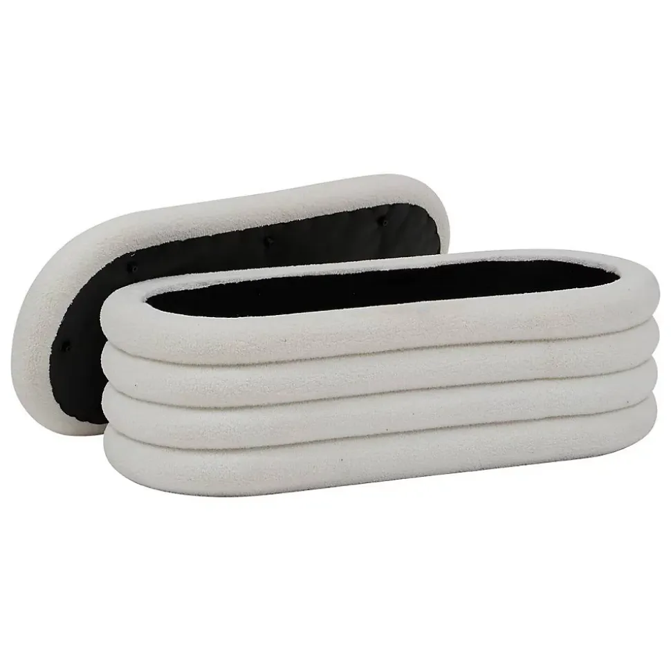 Banc coffre Giulia blanc 110x46cm - Atmosphera