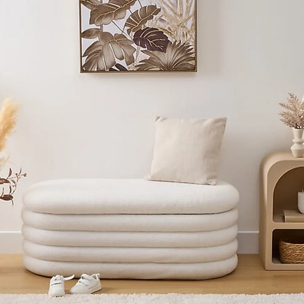 Banc coffre Giulia blanc 110x46cm - Atmosphera