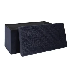 Banc coffre pliable en velours Rétro
