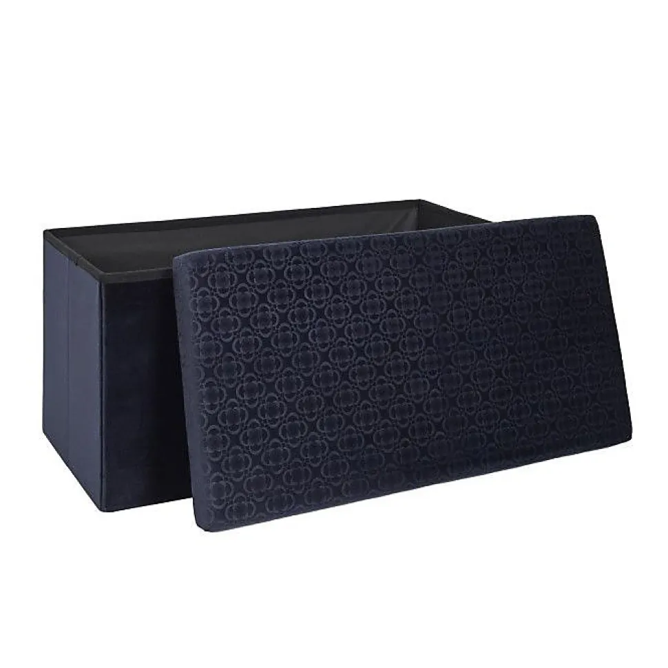 Banc coffre pliable en velours Rétro