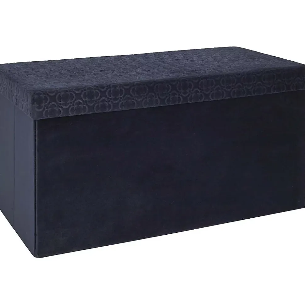 Banc coffre pliable en velours Rétro