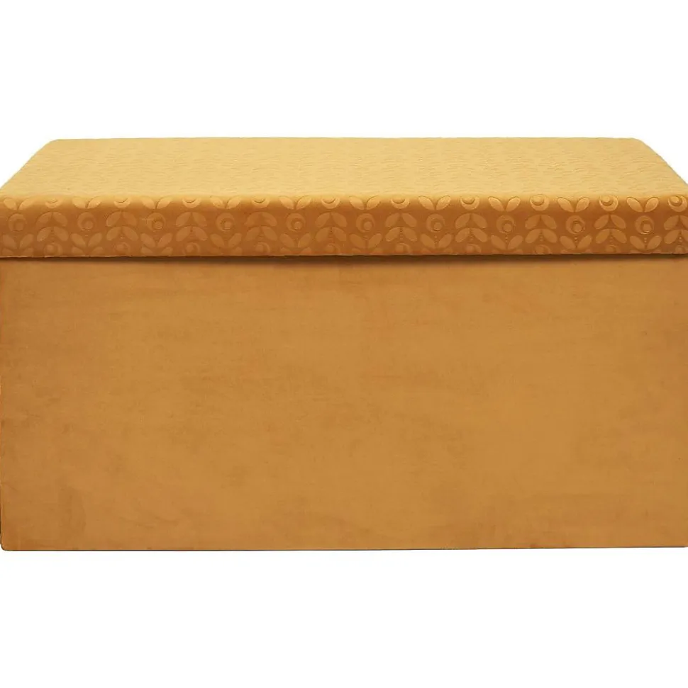 Banc coffre pliable en velours Rétro Moutarde