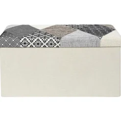 Banc coffre pliable Patchwork gris