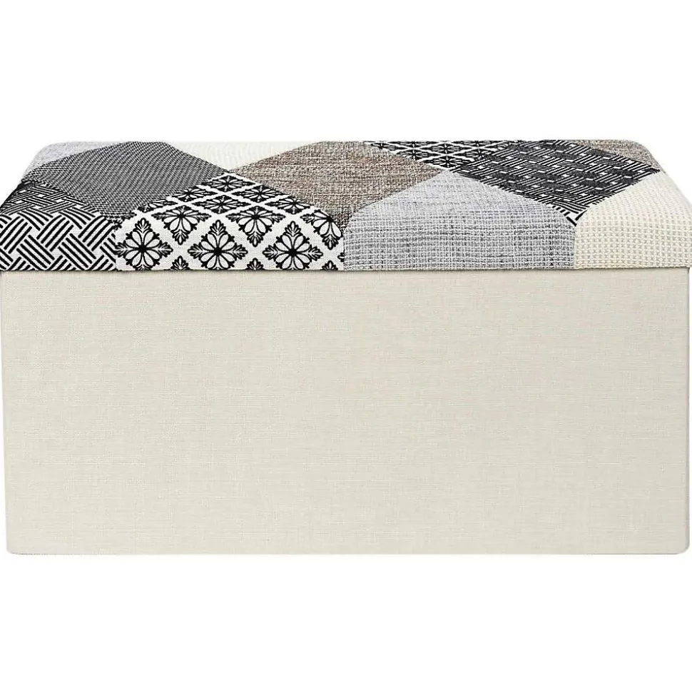 Banc coffre pliable Patchwork gris