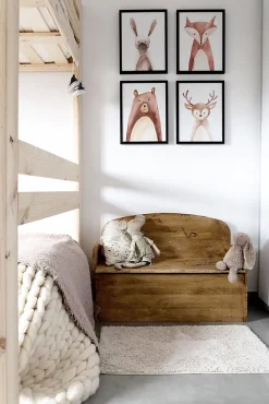 Banc coffre pour enfant en pin massif 62x90x38 cm