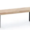 Banc d'assise coloris chêne nordique / pieds noir -Largeur 120 x Profondeur 47 cm x Hauteur 34 cm