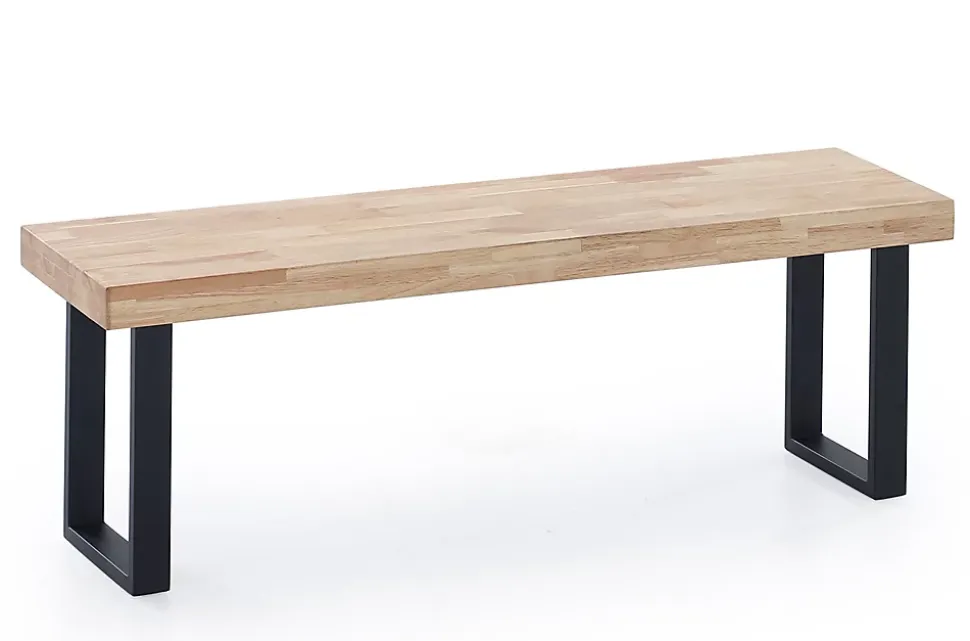 Banc d'assise coloris chêne nordique / pieds noir -Largeur 120 x Profondeur 47 cm x Hauteur 34 cm