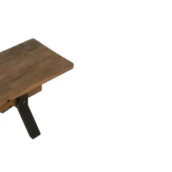 Banc de ferme industriel en bois et pieds croisés métal L180 - MARIE