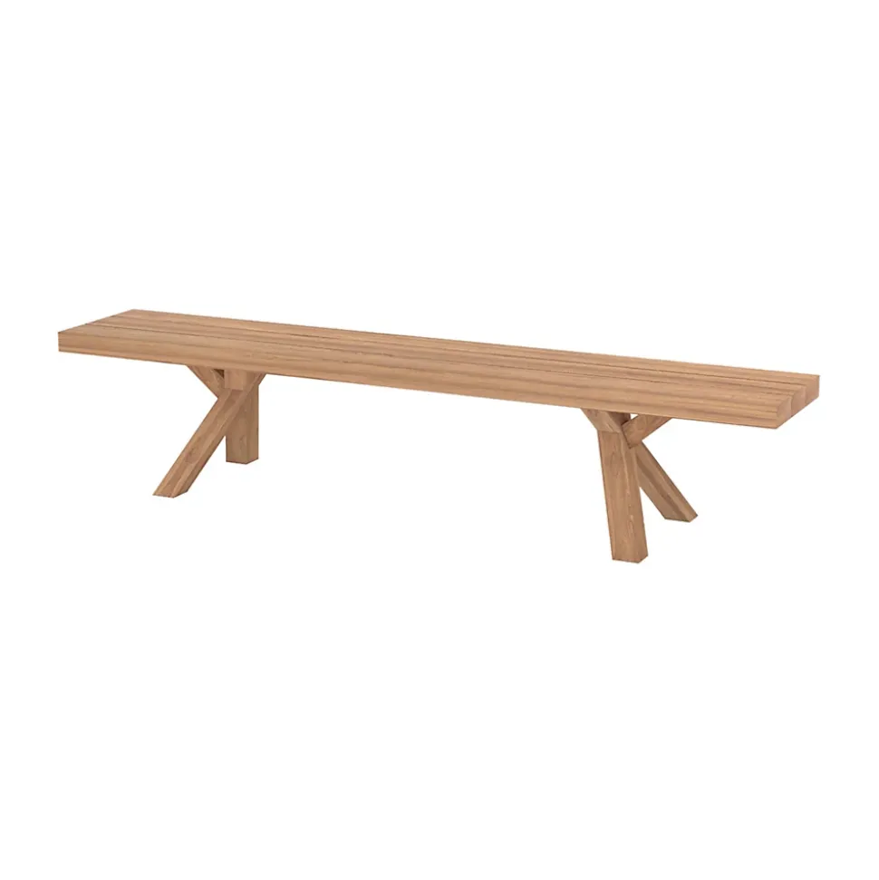 Banc de jardin en bois de teck 4 personnes - Soraya