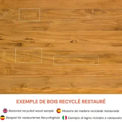 Banc de jardin en bois de teck recyclé 220 cm - Luma
