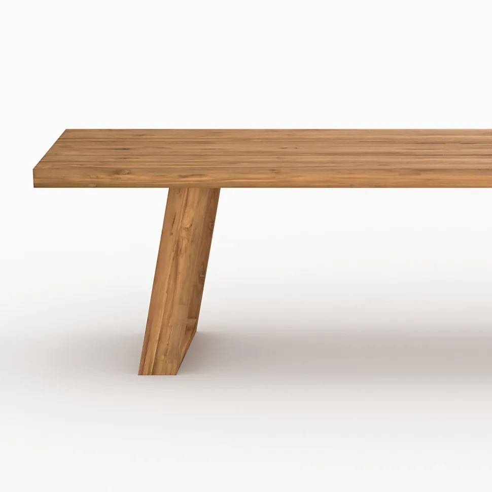 Banc de jardin en bois de teck recyclé 220 cm - Luma