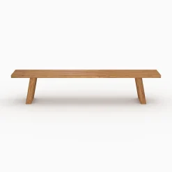 Banc de jardin en bois de teck recyclé 220 cm - Luma