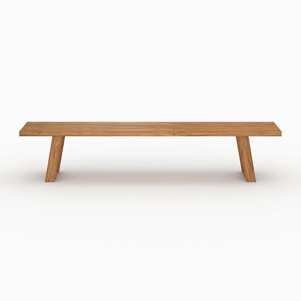 Banc de jardin en bois de teck recyclé 220 cm - Luma