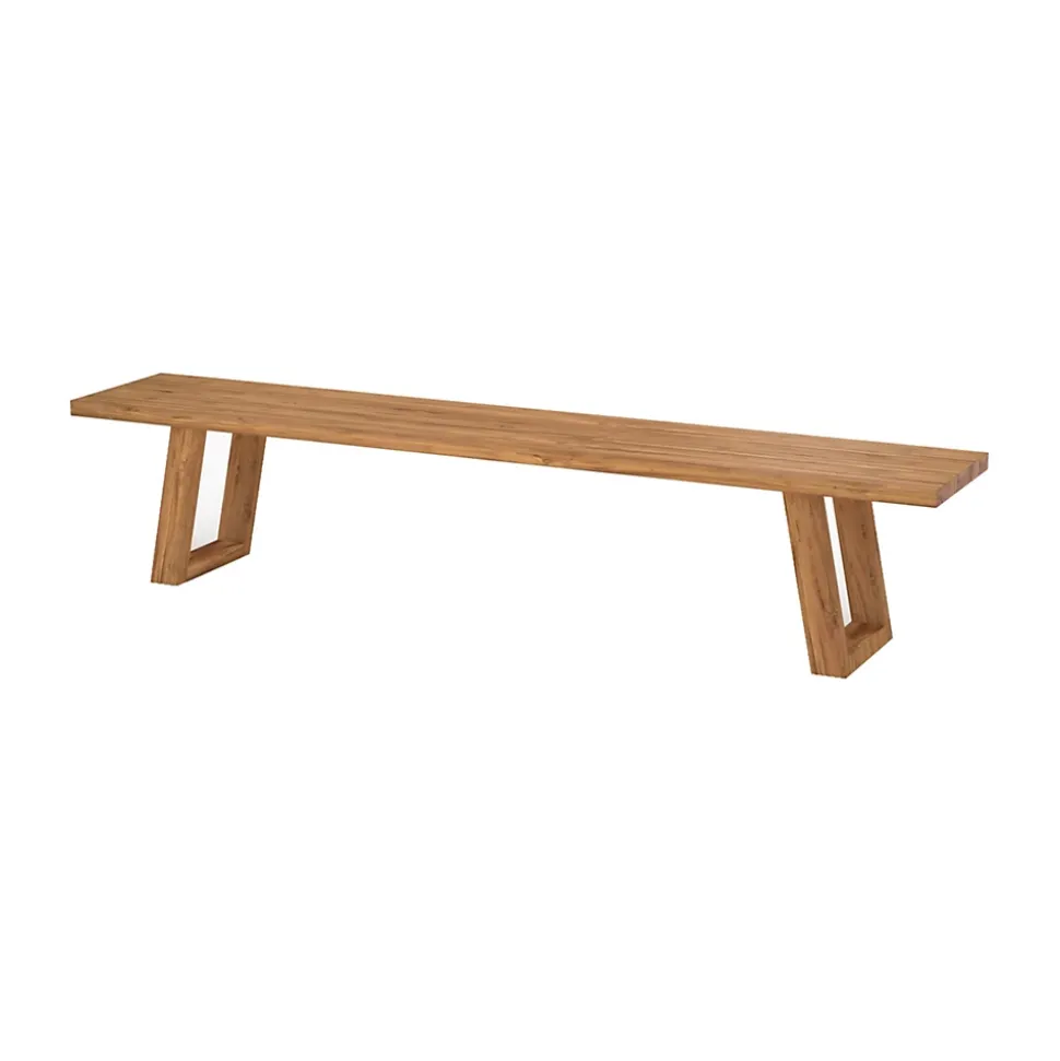Banc de jardin en bois de teck recyclé 220 cm - Luma