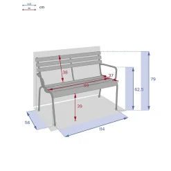 Banc de jardin Greensboro Graphite - Hespéride