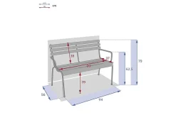 Banc de jardin Greensboro Graphite - Hespéride