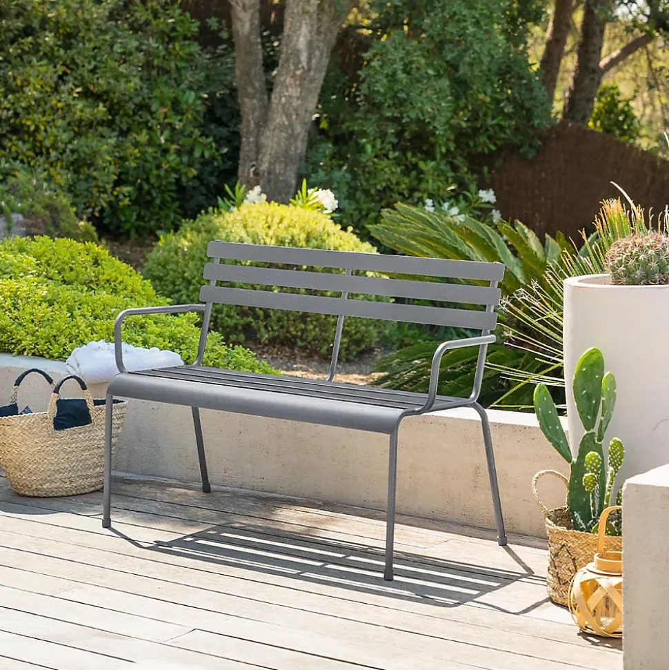 Banc de jardin Greensboro Graphite - Hespéride