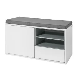 Banc de Rangement à Chaussures avec Tiroir et Porte, FSR37-W, SoBuy