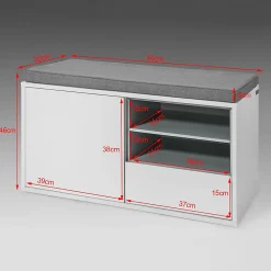 Banc de Rangement à Chaussures avec Tiroir et Porte, FSR37-W, SoBuy