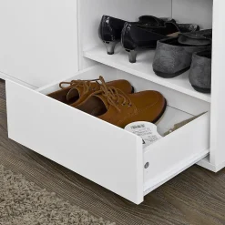 Banc de Rangement à Chaussures avec Tiroir et Porte, FSR37-W, SoBuy
