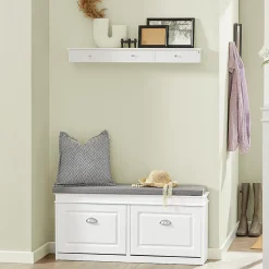 Banc de Rangement à Chaussures 2 Portes Abattants, FSR64-W, SoBuy