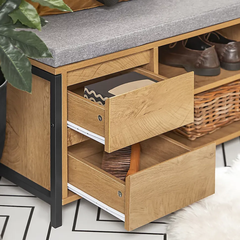 Banc de Rangement à Chaussure avec Siège, Coussin et Tiroirs, FSR149-N, SoBuy