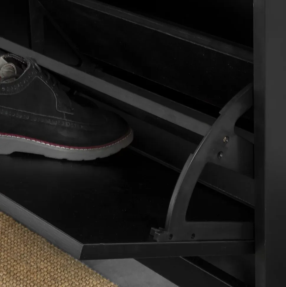 Banc de Rangement à Chaussures 2 Portes Abattants, FSR64-Sch, SoBuy