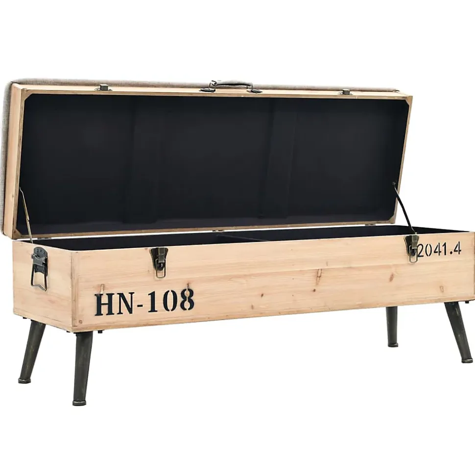 Banc de rangement 110 cm Bois de sapin massif vidaXL