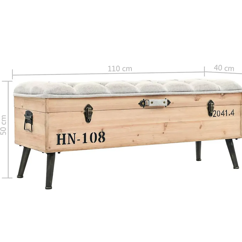 Banc de rangement 110 cm Bois de sapin massif vidaXL