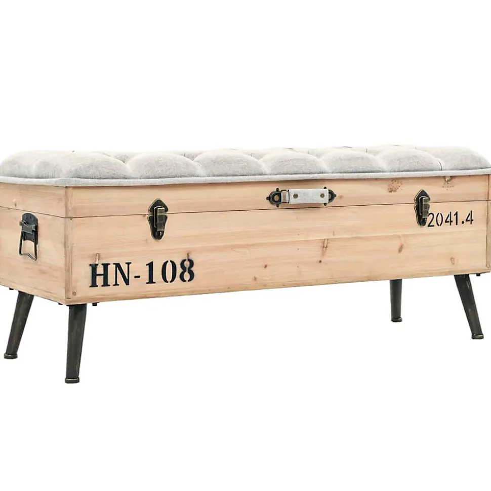Banc de rangement 110 cm Bois de sapin massif vidaXL