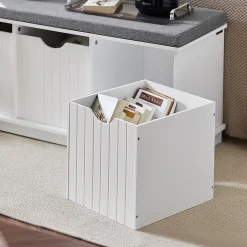 Banc de Rangement avec 3 Cubes et Coussin Rembourré, FSR30-W, SoBuy