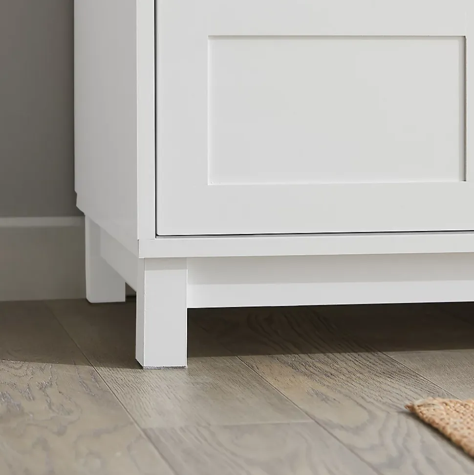 Banc de Rangement avec Coussin Rembourré et 2 Porte Coulissantes, FSR86-W, SoBuy