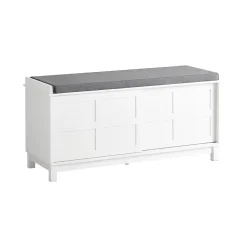Banc de Rangement avec Coussin Rembourré et 2 Porte Coulissantes, FSR86-W, SoBuy