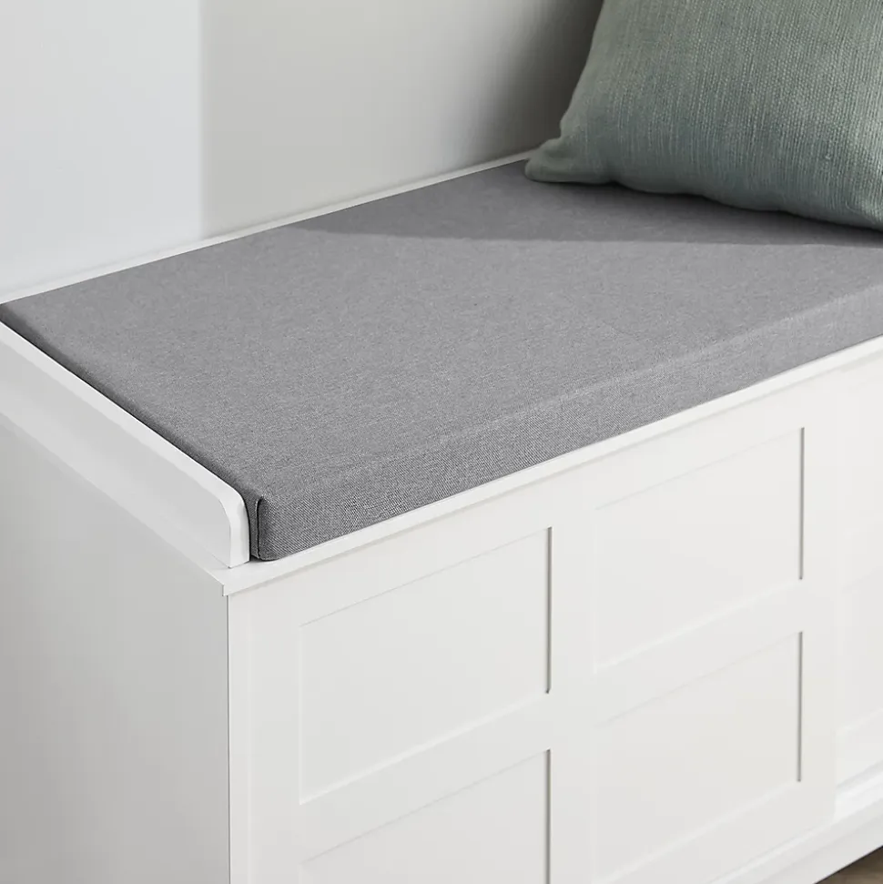 Banc de Rangement avec Coussin Rembourré et 2 Porte Coulissantes, FSR86-W, SoBuy