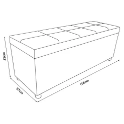 Banc de rangement Bukit 118 x 37 x 43 cm blanc en.casa