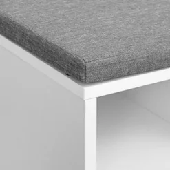 Banc de rangement chaussures blanc 10 niches 1 tiroir