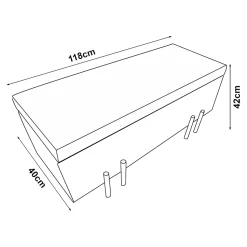 Banc de rangement Dals 118 x 40 x 42 cm marron en.casa