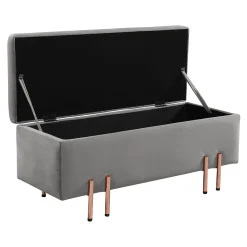 Banc de rangement Dals 100 x 40 x 42 cm gris en.casa