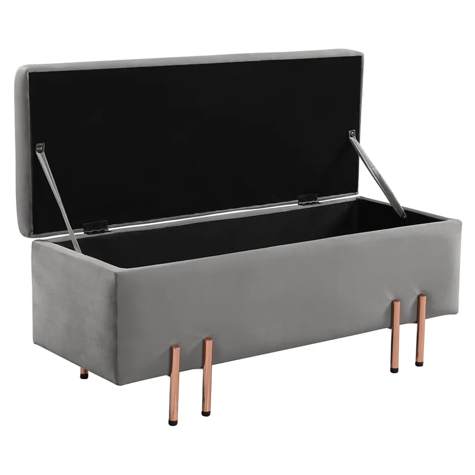 Banc de rangement Dals 100 x 40 x 42 cm gris en.casa
