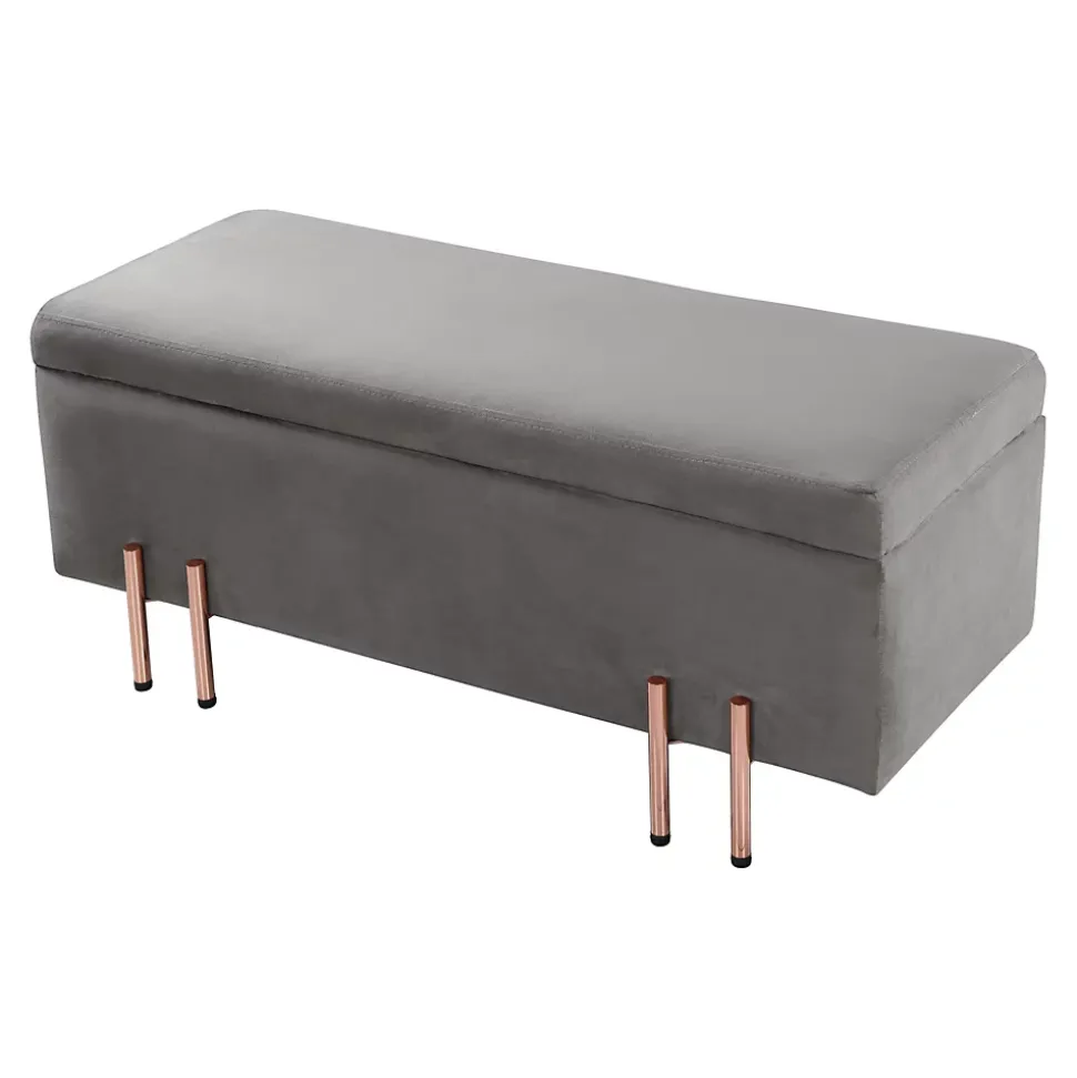 Banc de rangement Dals 100 x 40 x 42 cm gris en.casa
